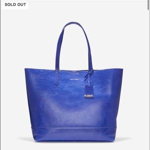 COLE HAAN, Palermo Glazed Tote, Royal Blue, Large Size. Fits laptop + Plus more!